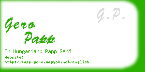 gero papp business card